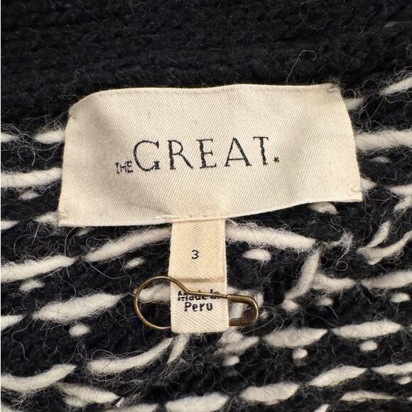THE GREAT. Black and White Patterned Cardigan - Picture 8 of 11